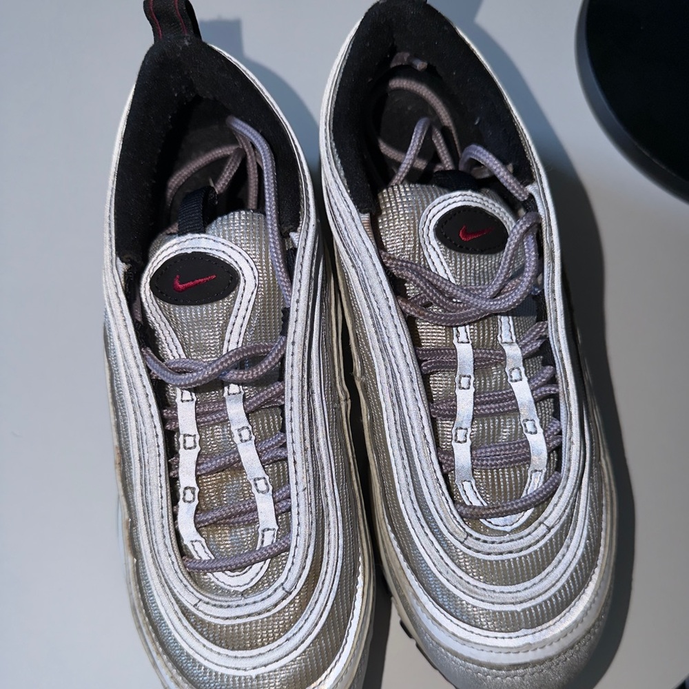 Nike Air Max 97 Metallic Silver with Red Accents